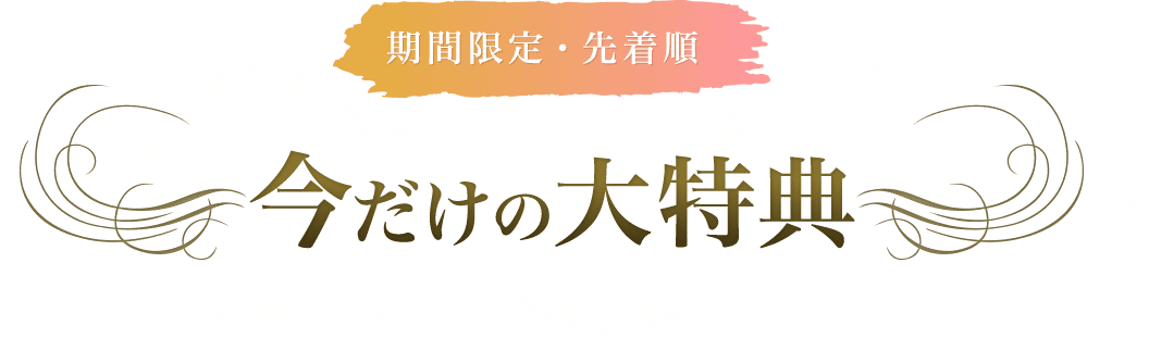 期間限定・先着順 今だけの大特典