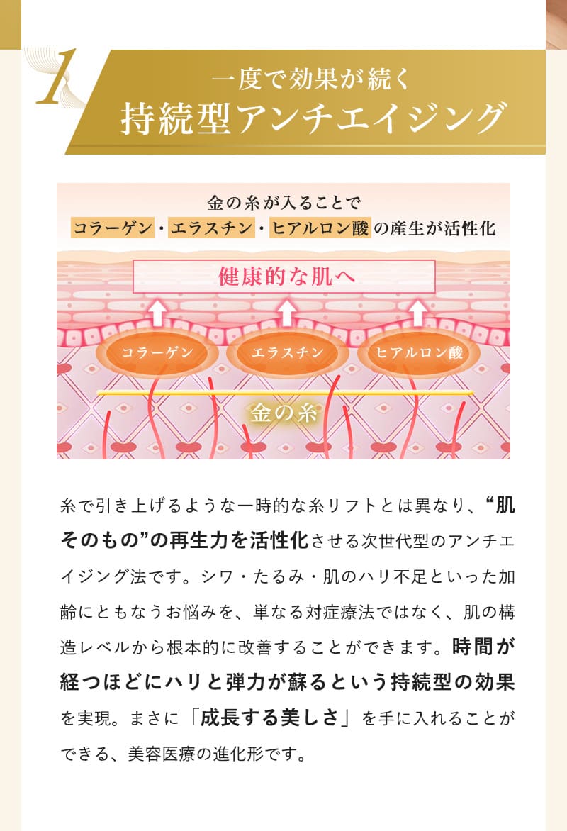 一度で効果が続く持続型アンチエイジング