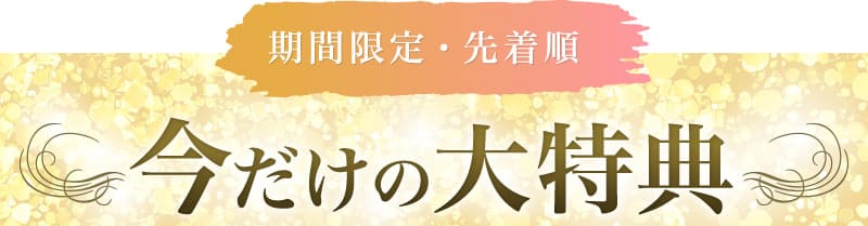 期間限定・先着順 今だけの大特典